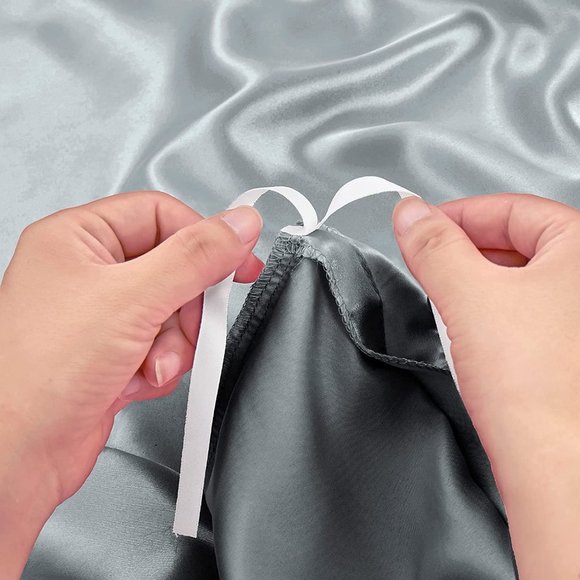 New  6 Pieces Satin Duvet Cover King Size Luxury Silky Bedding Duvet C… - Picture 6 of 15